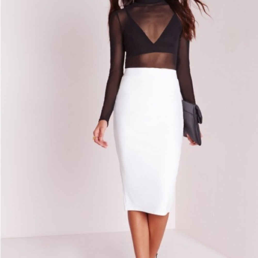 Missguided black sheer top and white bottom Cocktail dress